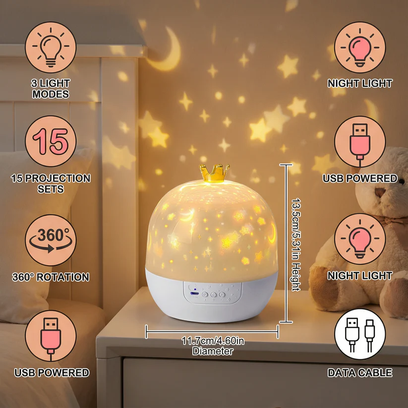 2-in-1 Kids Night Light and Projector