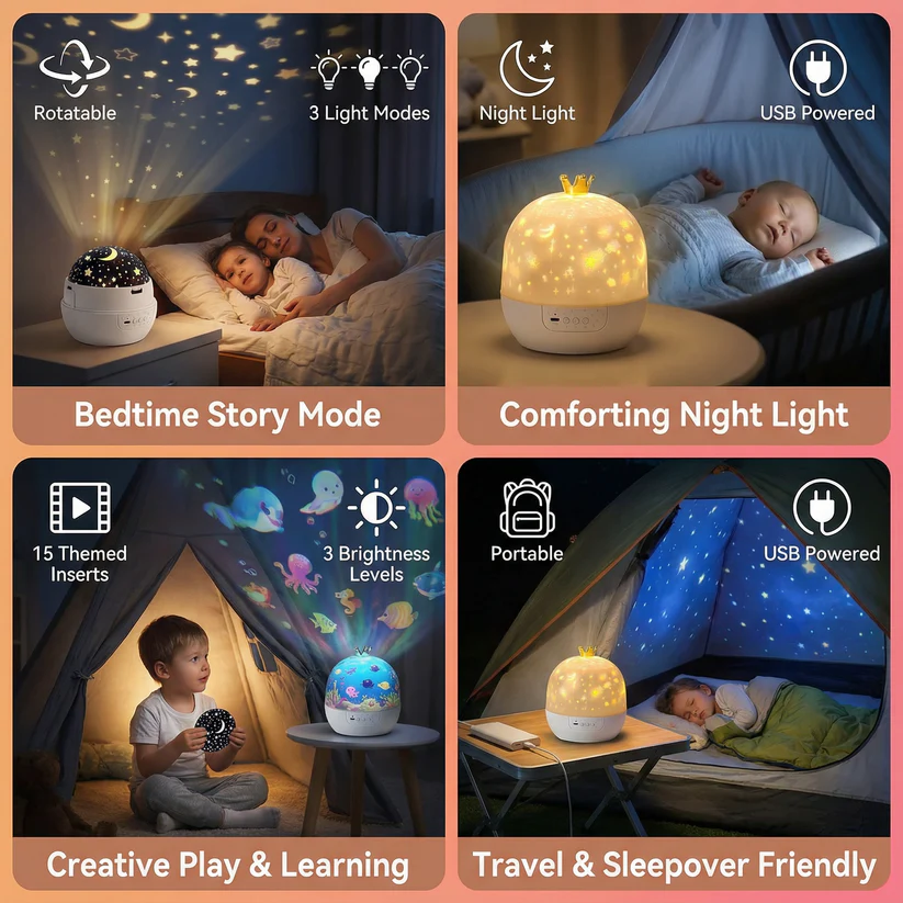 2-in-1 Kids Night Light and Projector
