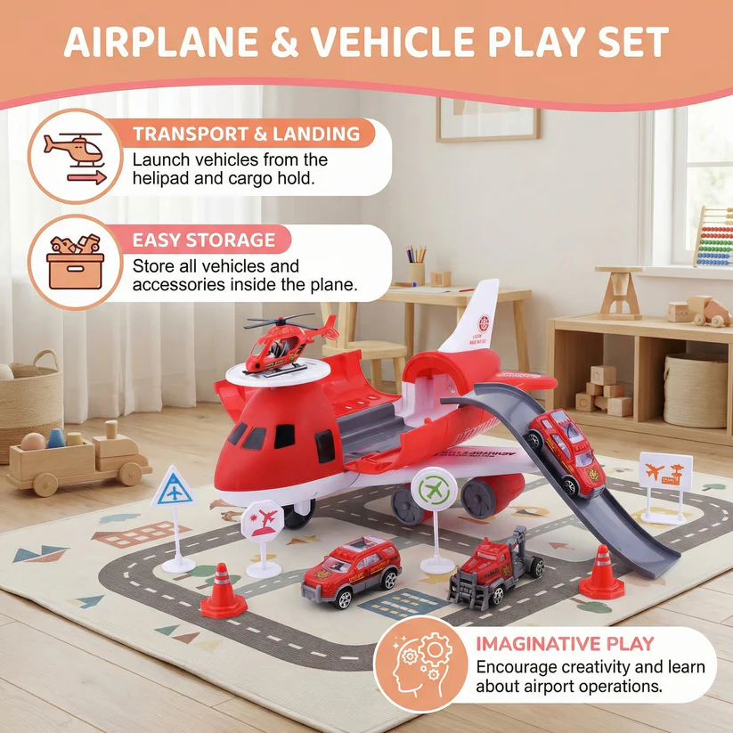 Airplane & Vehicle Play Set