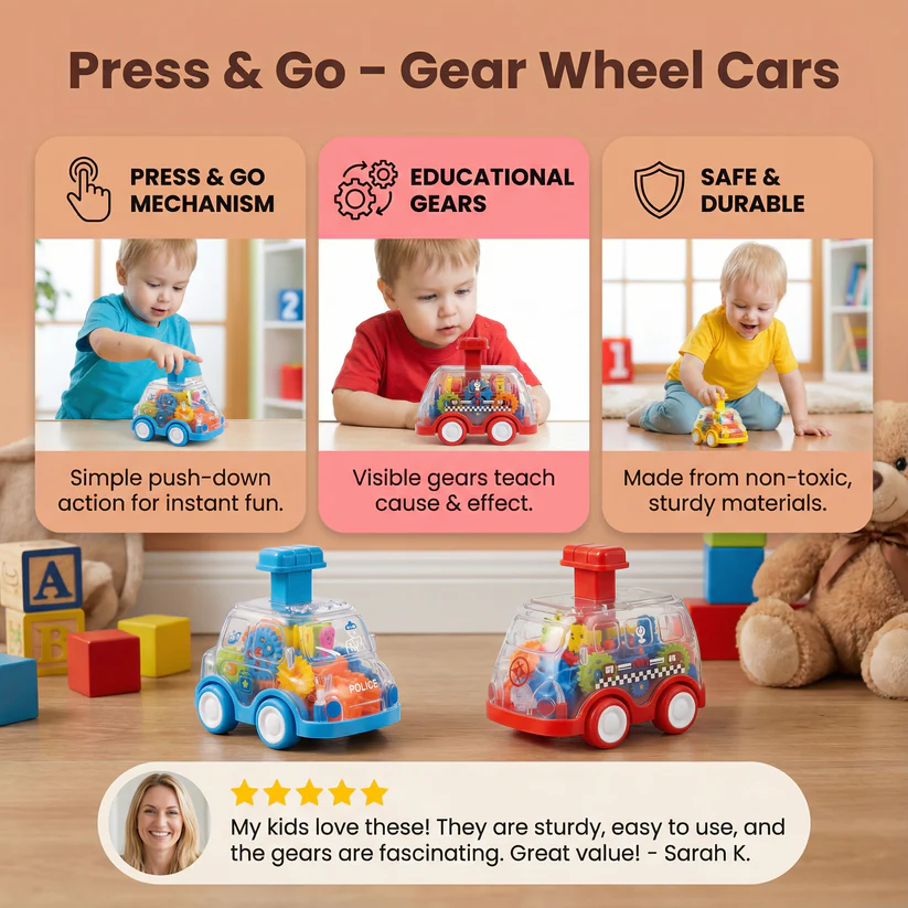 Press & Go – Gear Wheel Cars