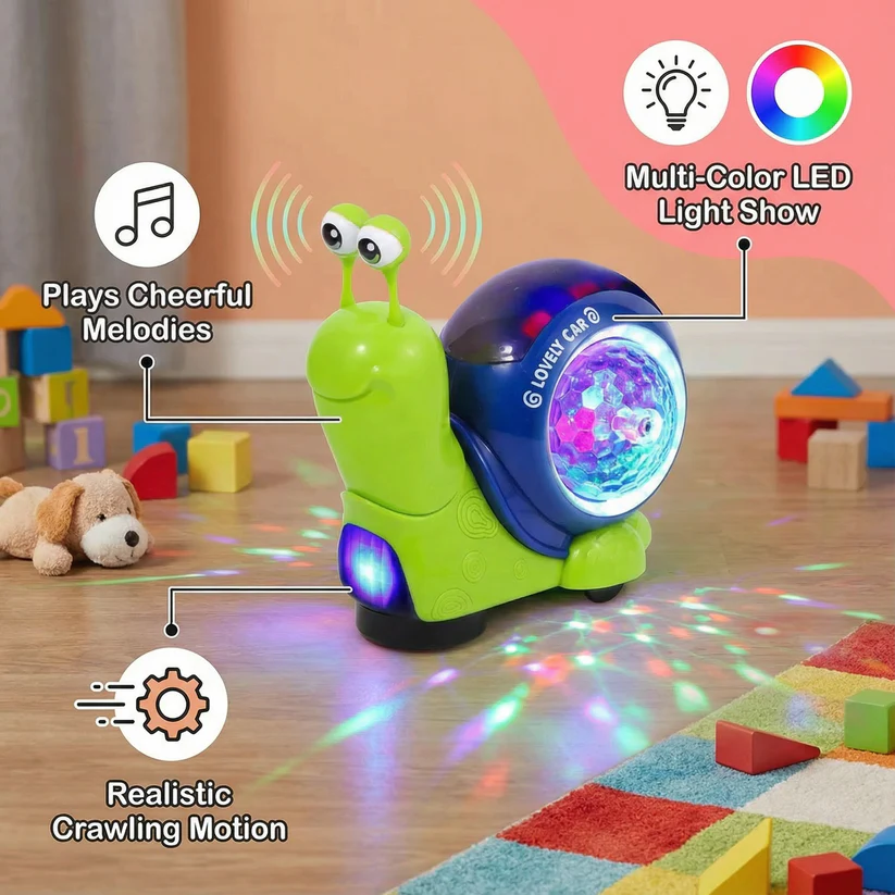 🐌️🎶Glowing and Music Playing Crawling Snail Toy