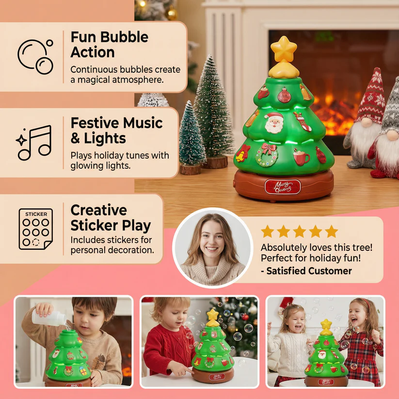 Music Bubble Christmas Tree with Stickers for Decorating