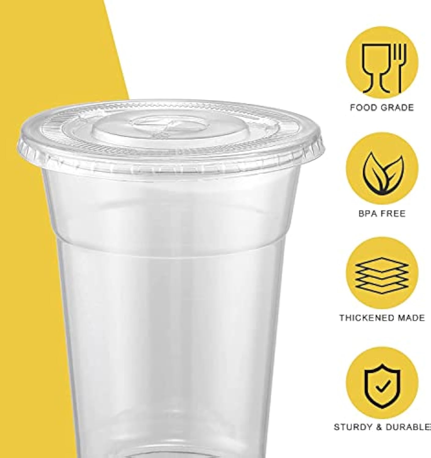 [100 sets - 20 oz (about 597.0 ml) clear plastic cups with lids and straws, disposable cups, suitable for iced coffee, smoothies, milkshakes, cold drinks