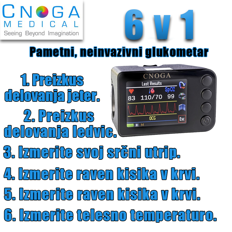 Neinvazivni multifunkcijski glukometer (več funkcij zaznavanja + lasersko zdravljenje)