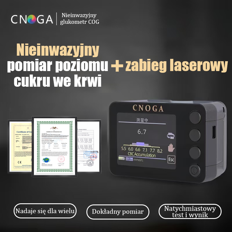 Nieinwazyjny wielofunkcyjny glukometr (wiele funkcji detekcji + zabieg laserowy)