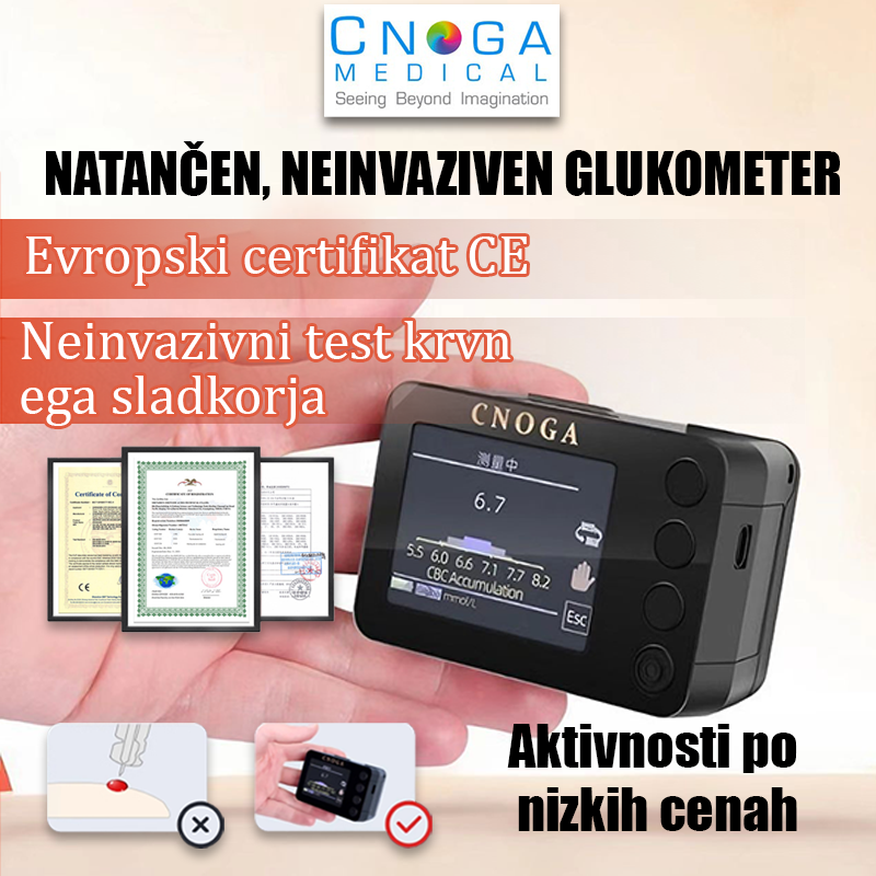 Neinvazivni multifunkcijski glukometer (več funkcij zaznavanja + lasersko zdravljenje)