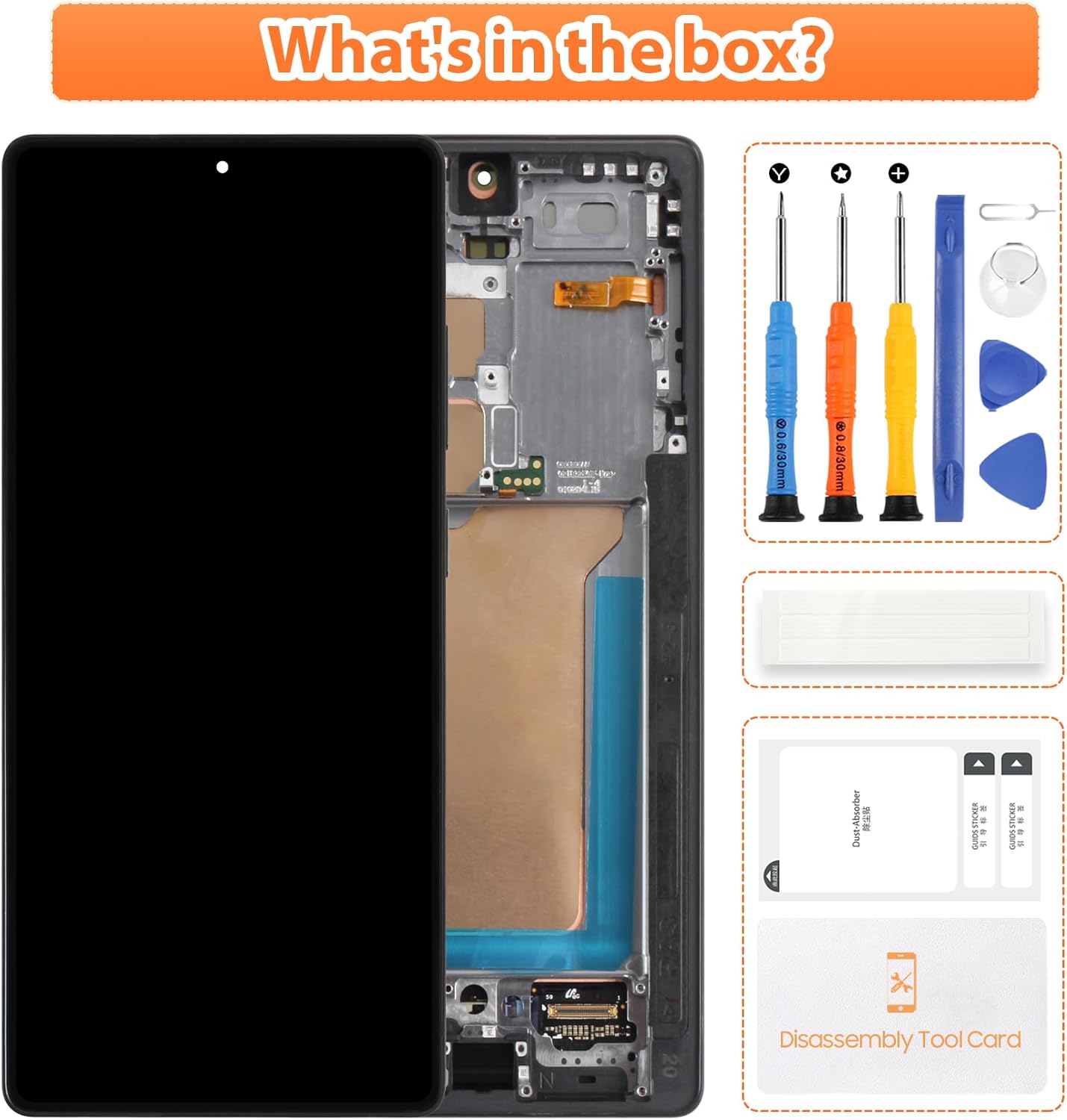 AMOLED LCD for Samsung S25 Ultra 5G Screen Replacement for Samsung S25 Ultra LCD Screen S938B Touch Display Digitizer Assembly Repair Parts with Frame(with Fingerprint Function) (Titanium Black)