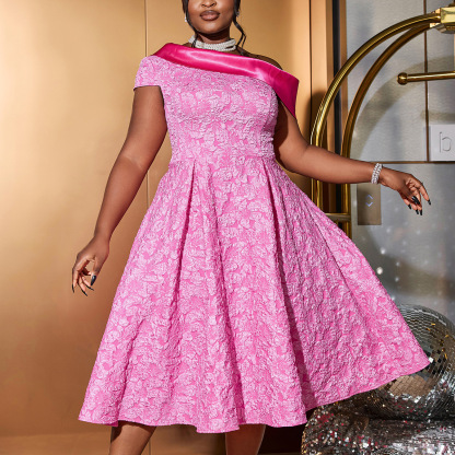 Plus-Sizes  One-Shoulder A-Line Cocktail Dress - Formal Wear AM040830	-UGENA FASHION