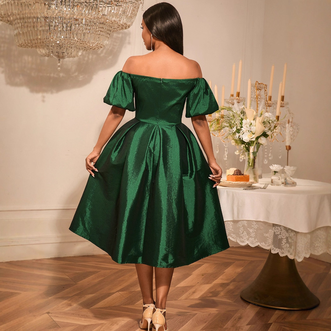 Plus-Sizes Elegant Off-Shoulder Sequin Formal Dress AM050409	-UGENA FASHION