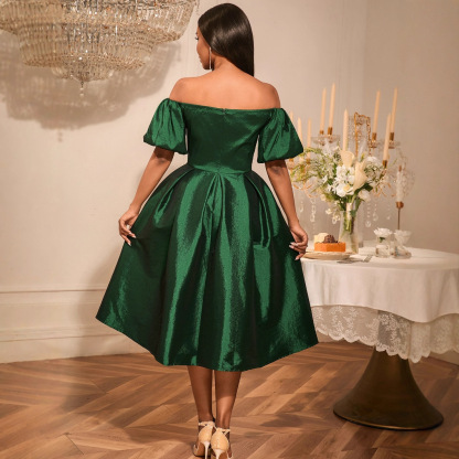 Plus-Sizes Elegant Off-Shoulder Sequin Formal Dress AM050409	-UGENA FASHION