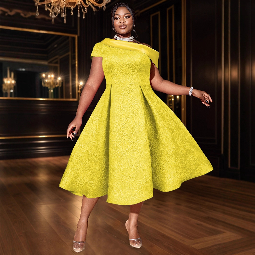 Plus-Sizes  One-Shoulder A-Line Cocktail Dress - Formal Wear AM040830	-UGENA FASHION