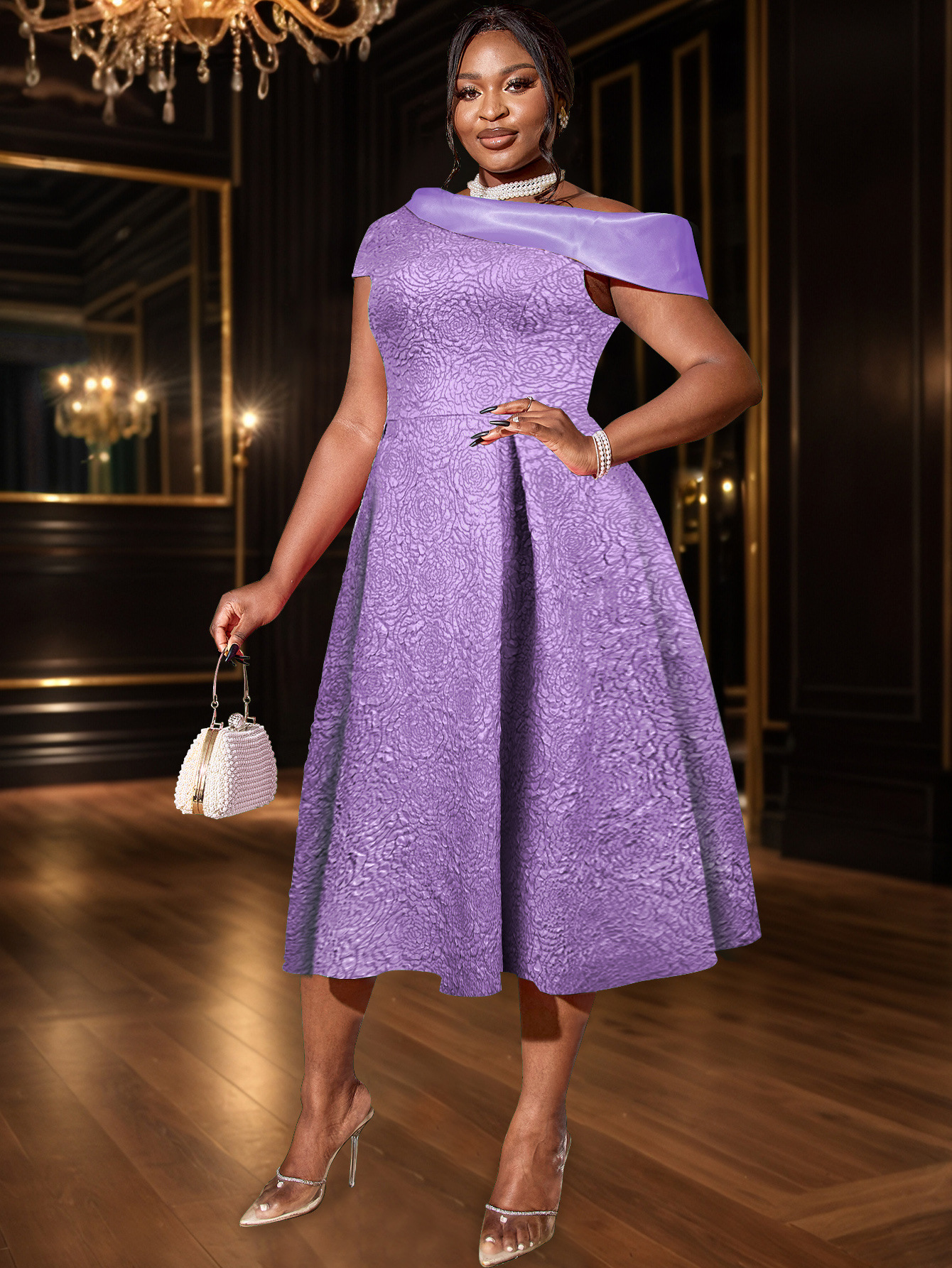 Plus-Sizes  One-Shoulder A-Line Cocktail Dress - Formal Wear AM040830	-UGENA FASHION