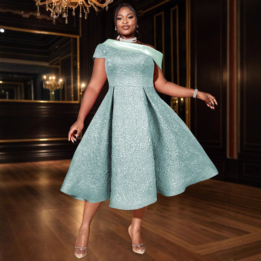Plus-Sizes  One-Shoulder A-Line Cocktail Dress - Formal Wear AM040830	-UGENA FASHION