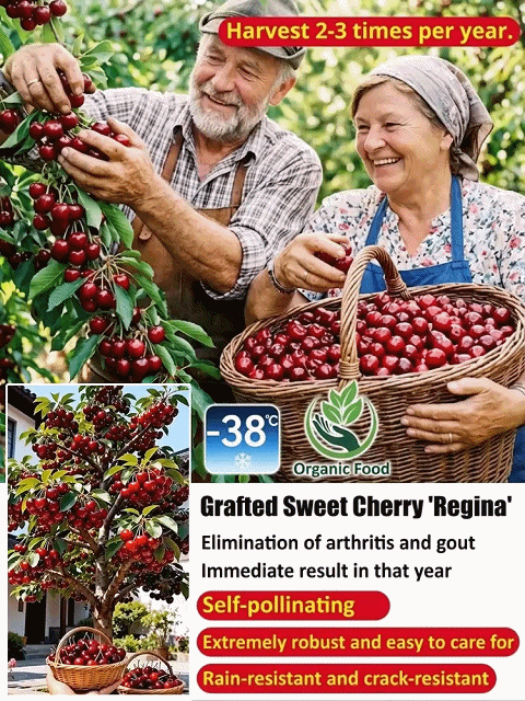 【No fruit, full refund】2-Year-Old Improved Early-Maturing Cherry Tree Saplings 🍒 | Fruits in First Year 🚀 | Self-Pollinating 🐝 | Suitable for Pots ✅ | Live Guarantee✅