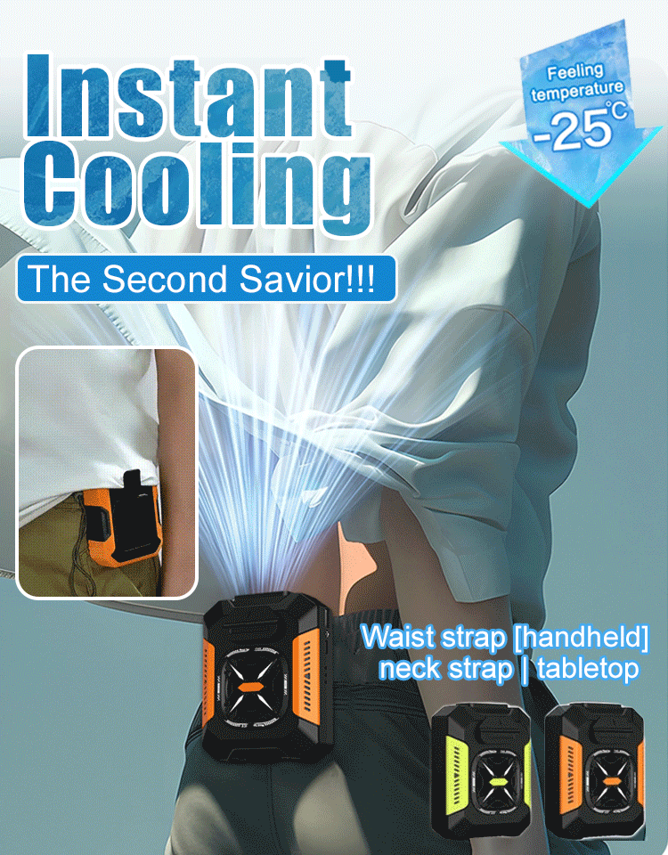 Free trial, portable fan can be hung around the waist, cooler than air conditioner