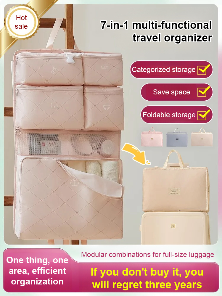 7-in-1 travel storage bag, more convenient than a suitcase. Equivalent to 7 large-capacity suitcases, foldable for storage 🎒🛒