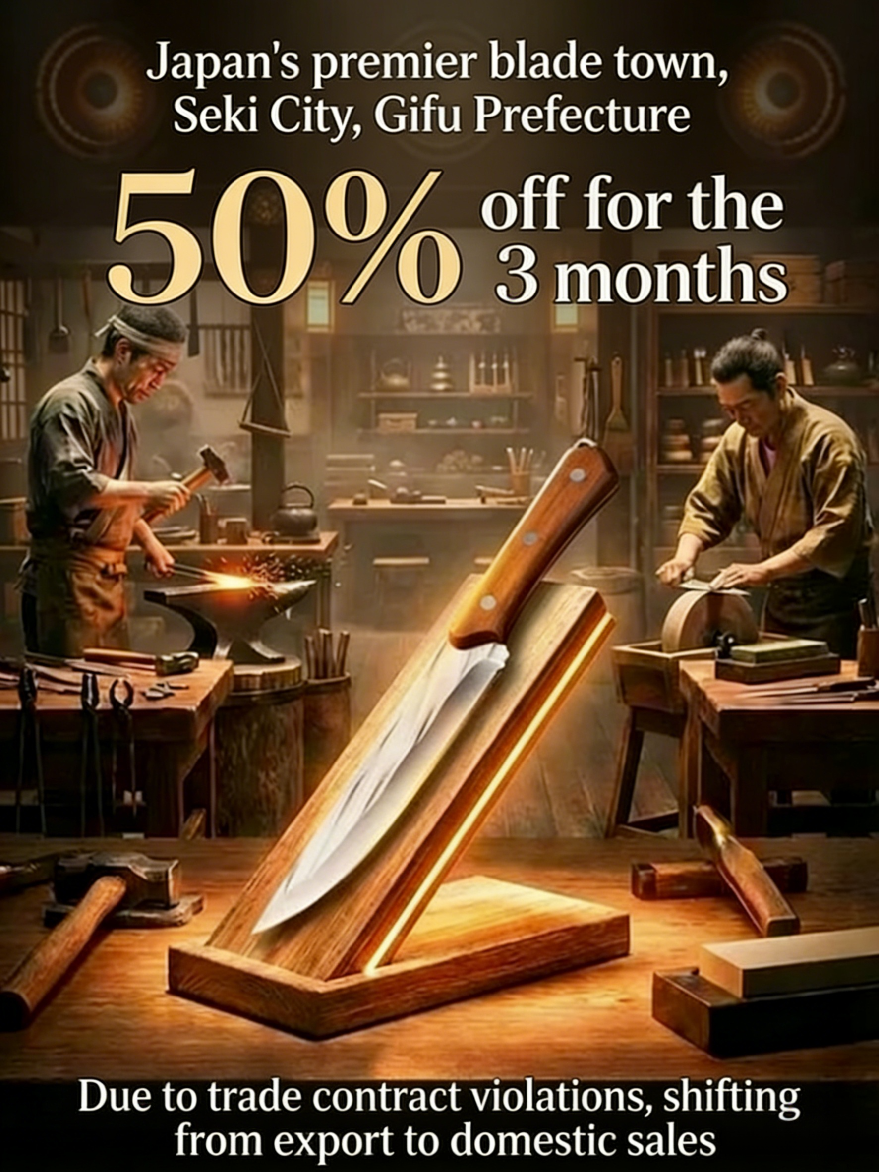 【Gifu Seki City's century-old knife workshop】Handcrafted cultural knives *2026 New Year limited-time 50% off promotion!*