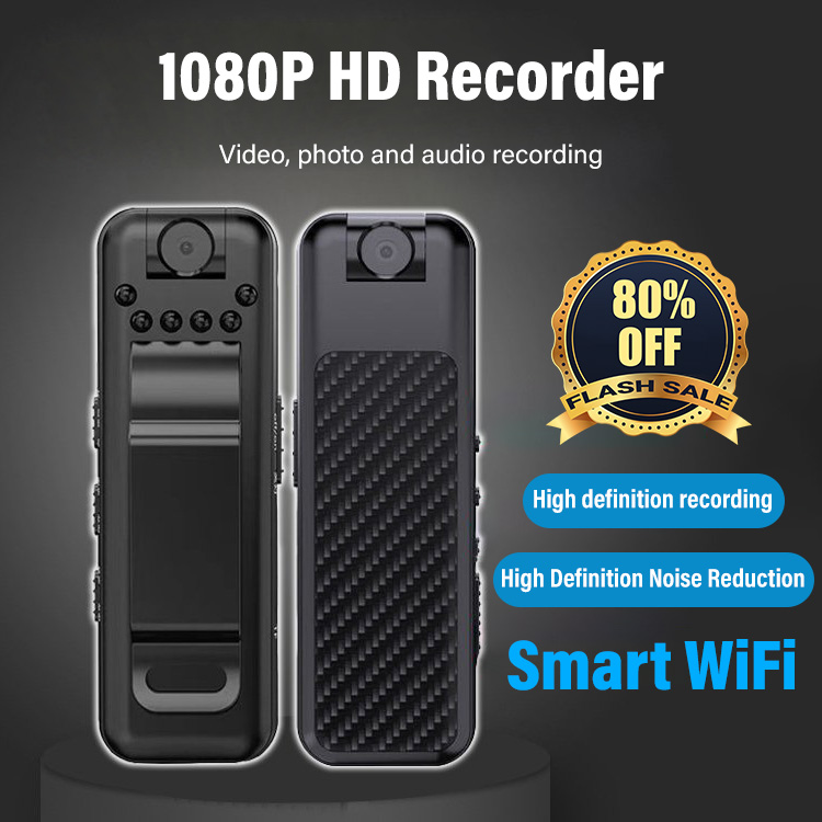 Portable audio and video recorder, 180° free rotation, infrared night vision, clearly visible in dark environments.🎥🎥