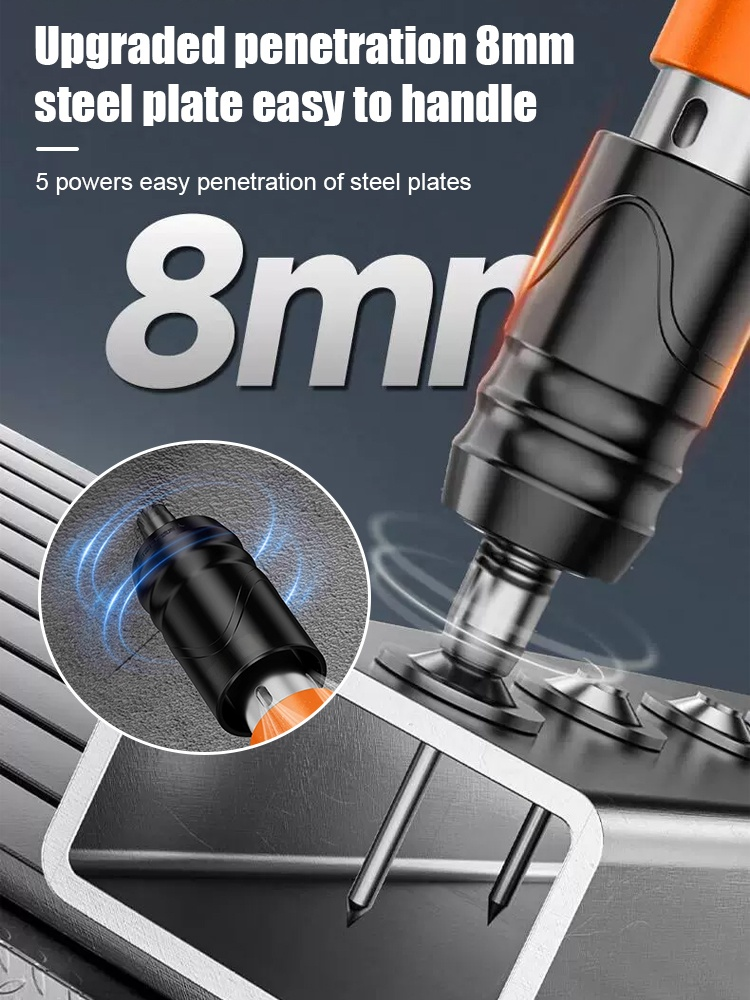 ⚙️🔩This mini silent steel nail gun can easily penetrate concrete, steel plates, and iron plates all at once, boosting production efficiency by 10 times.