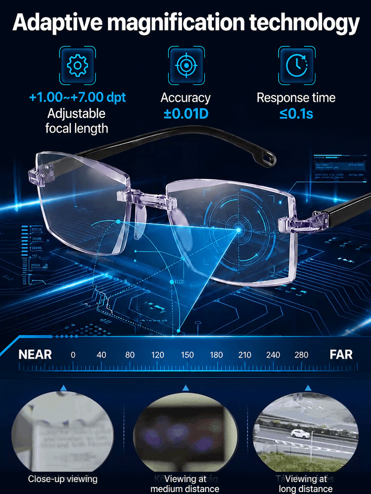 Say goodbye to looking aged! Smart High-Tech reading glasses—instantly elevate your look with a touch of sophistication.