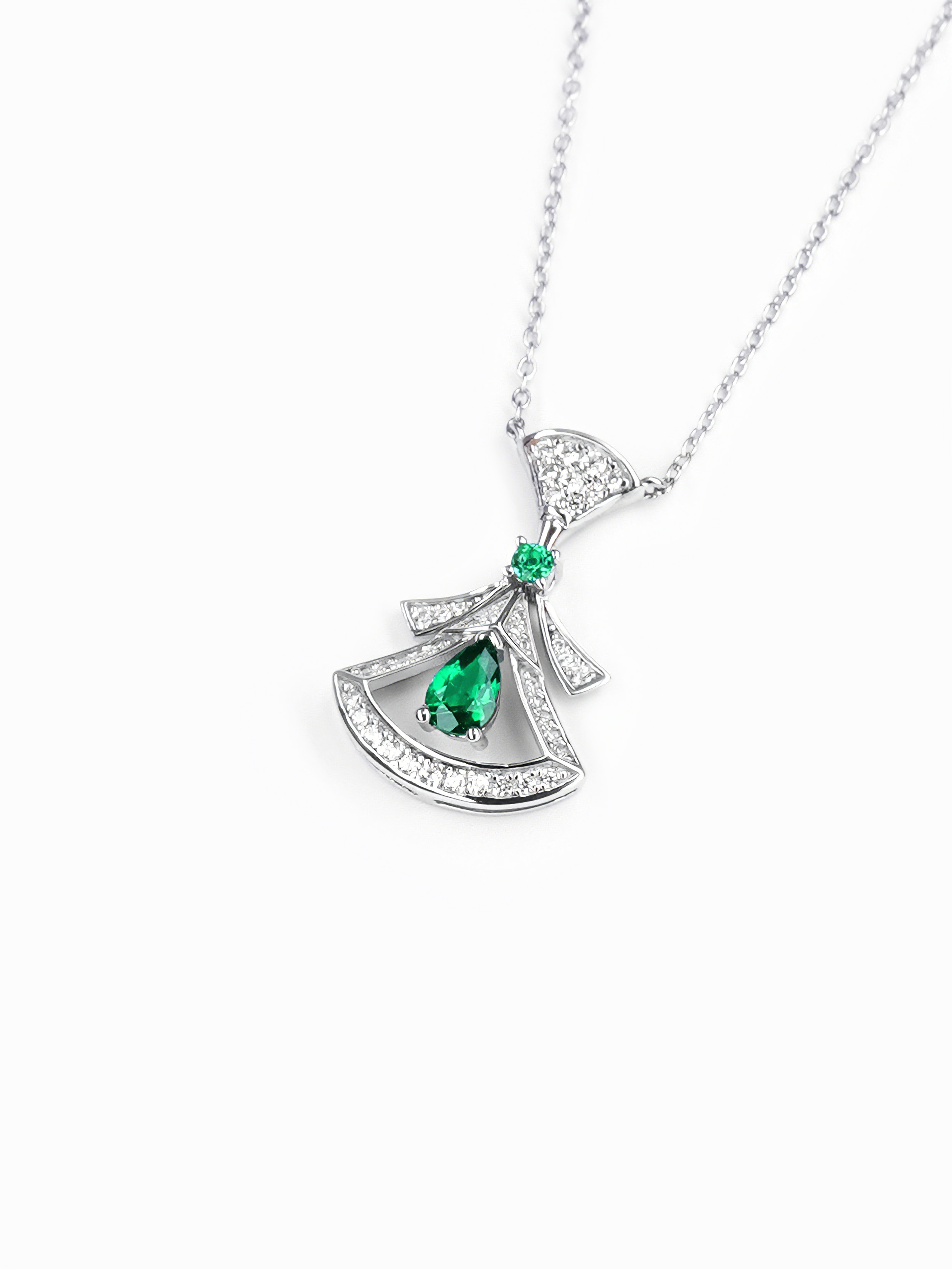 Pear-shaped Cut Emerald Necklace -  Spirited Tree