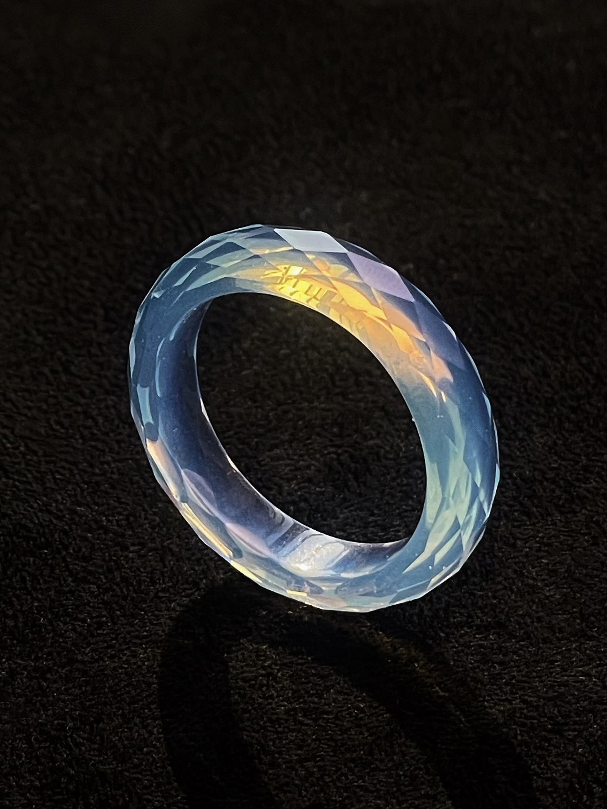 360-Degree Faceted Moonstone Ring