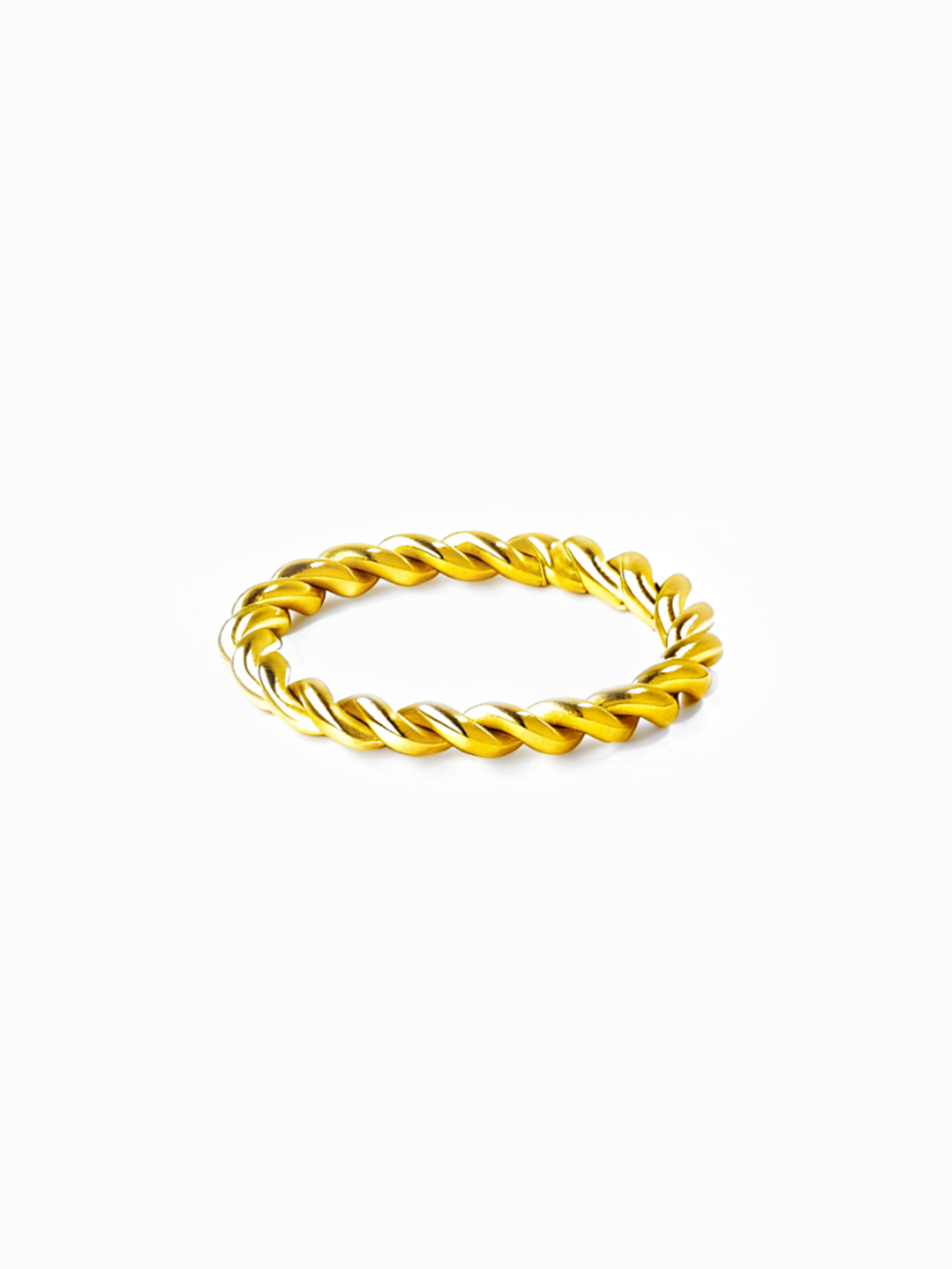 Gold twisted metal ring