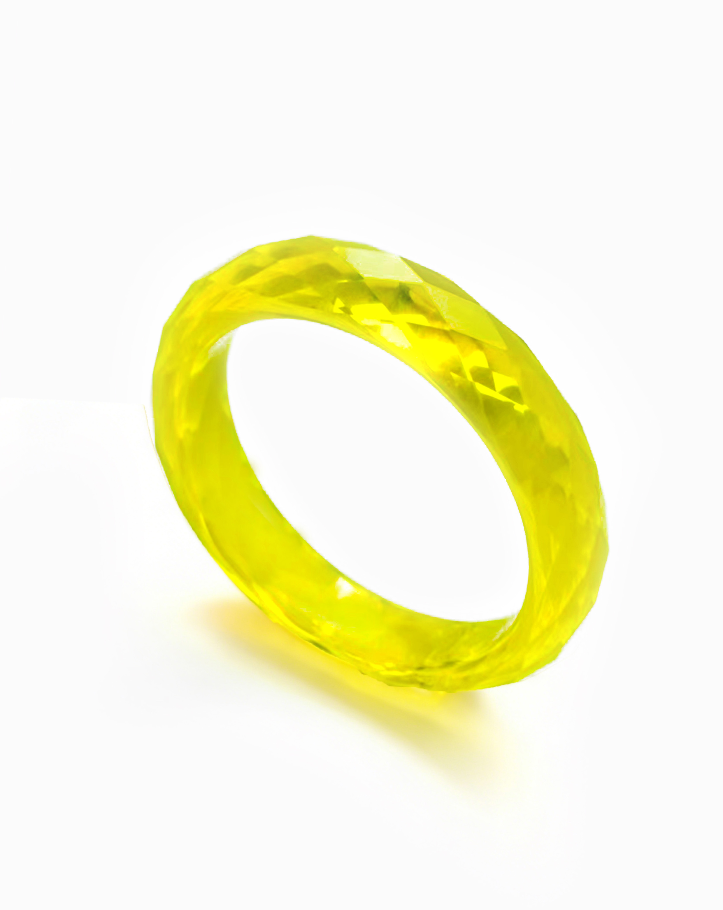 360-Degree Faceted Yellow Sapphire Ring
