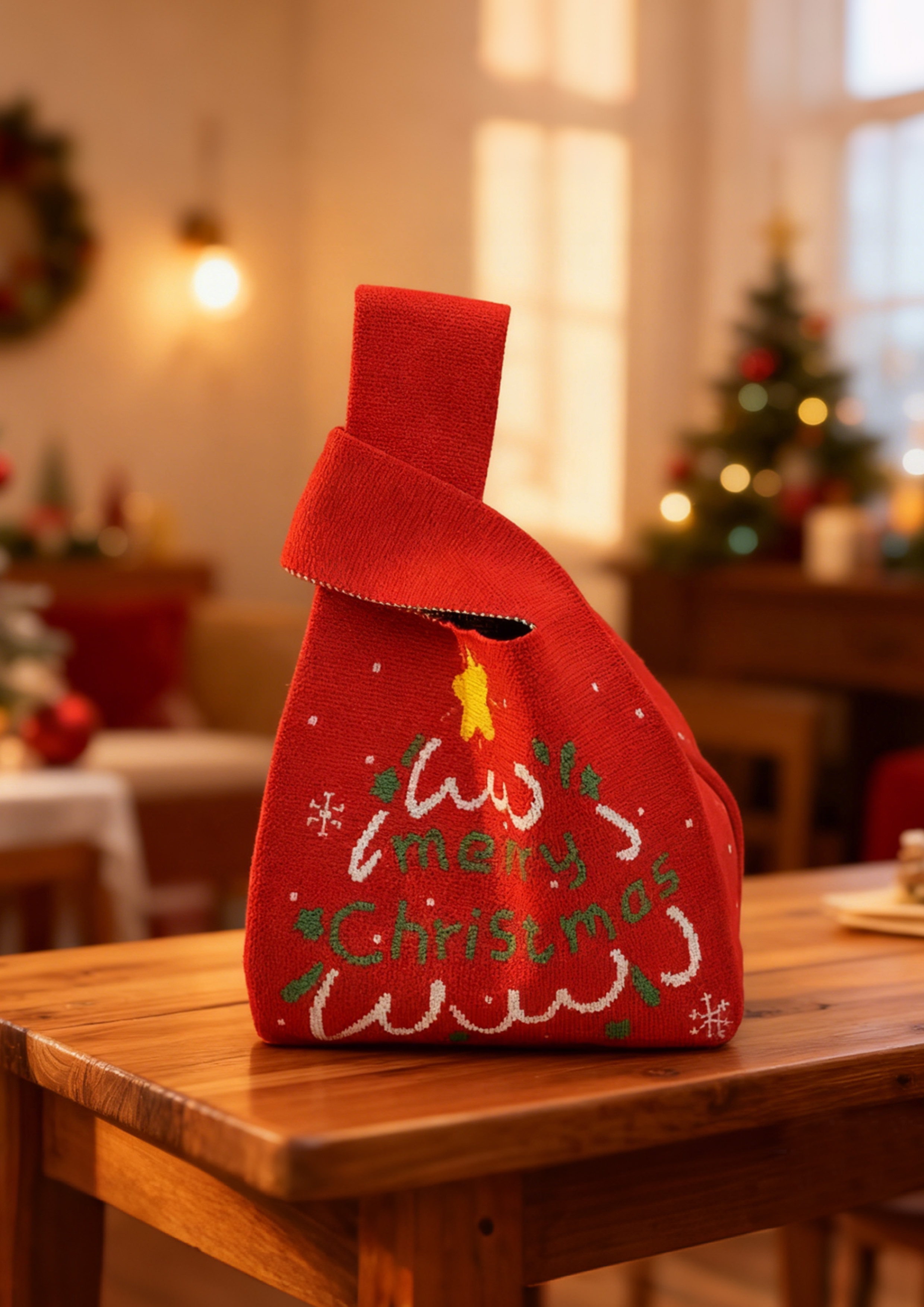 Christmas Knitted Tote Bag