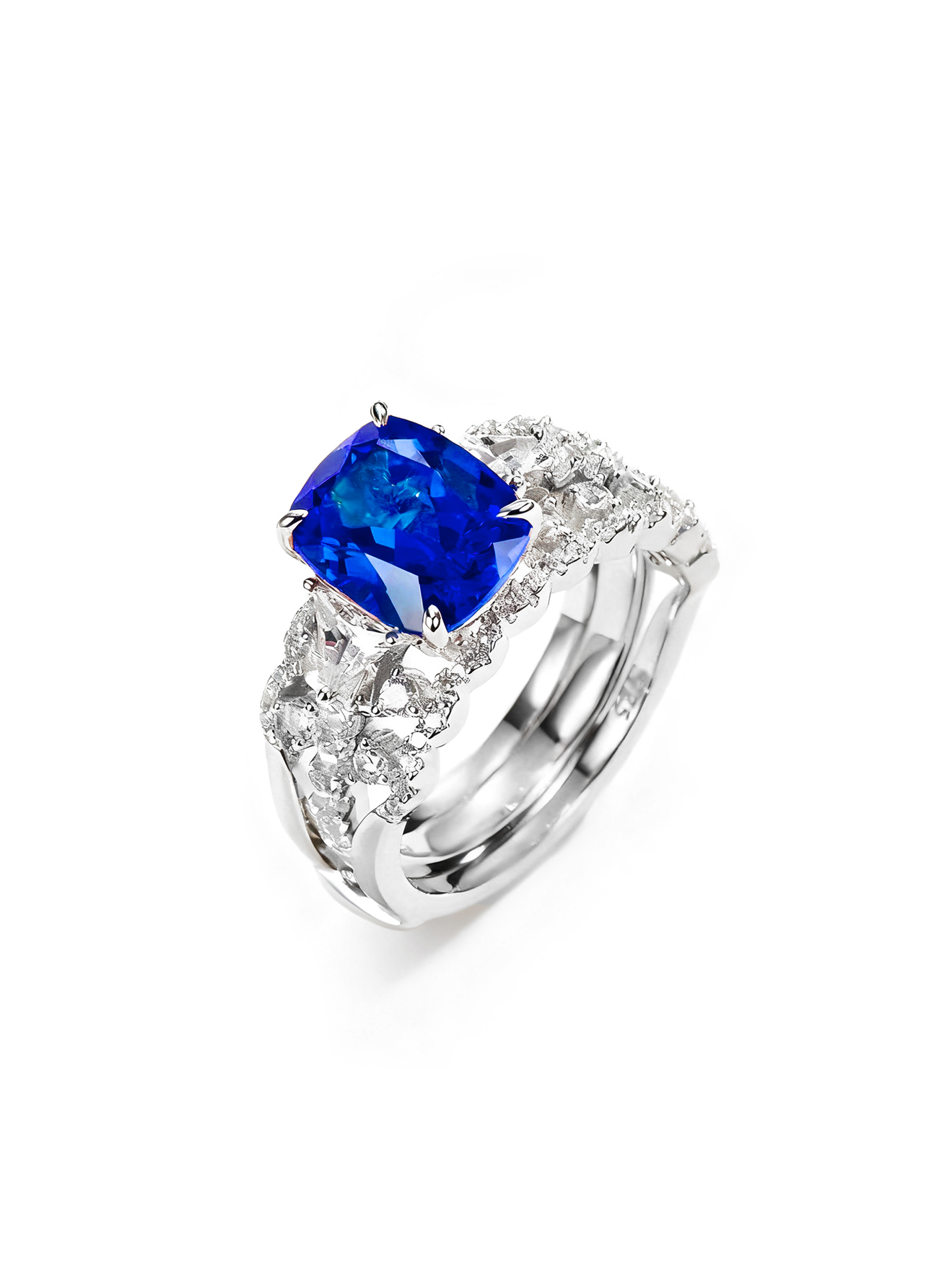 Stackable Cushion-Cut Sapphire Ring