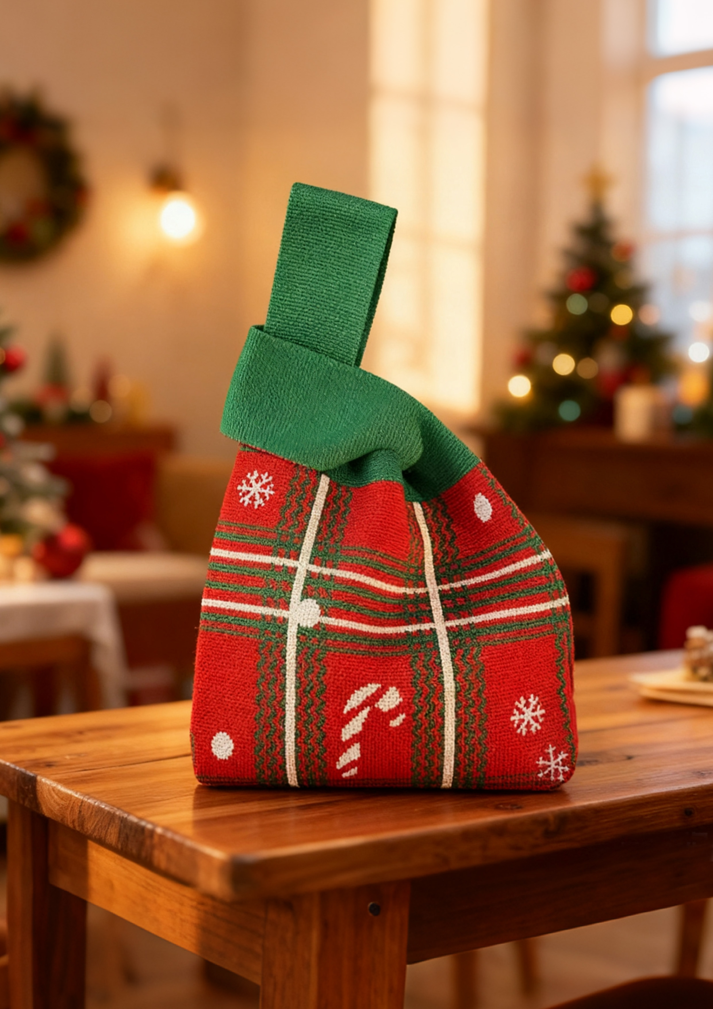 Christmas Knitted Tote Bag