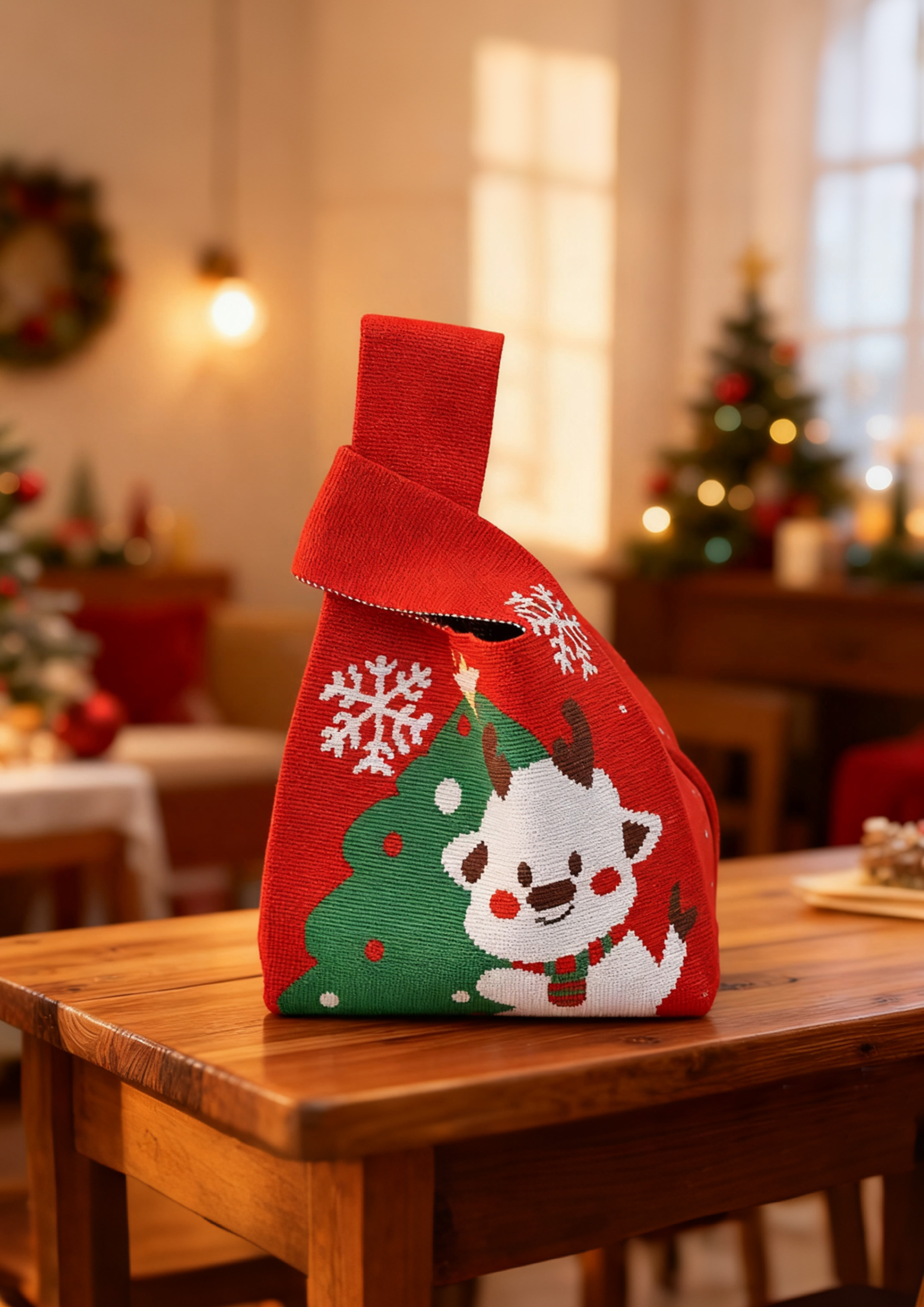 Christmas Knitted Tote Bag