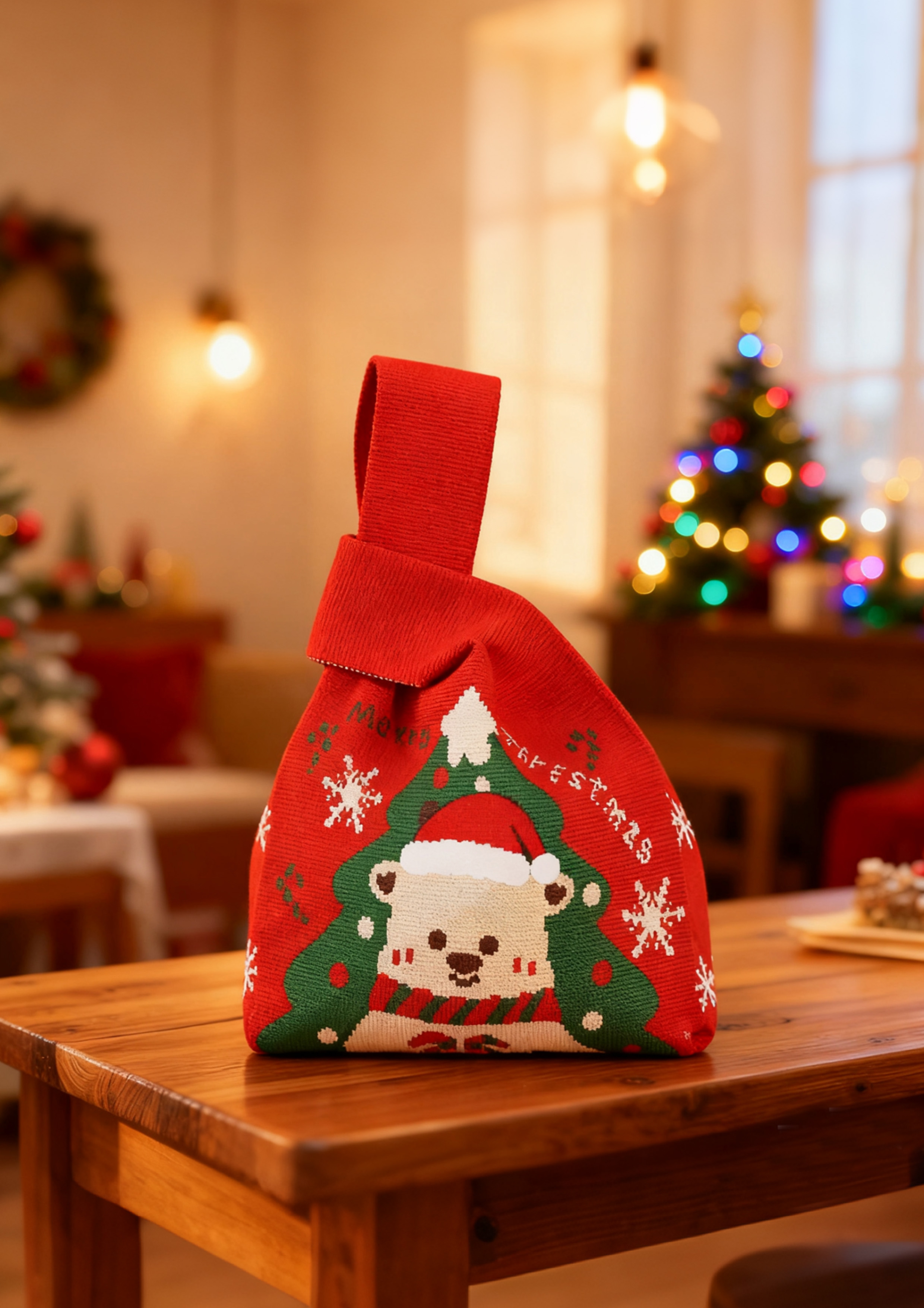 Christmas Knitted Tote Bag