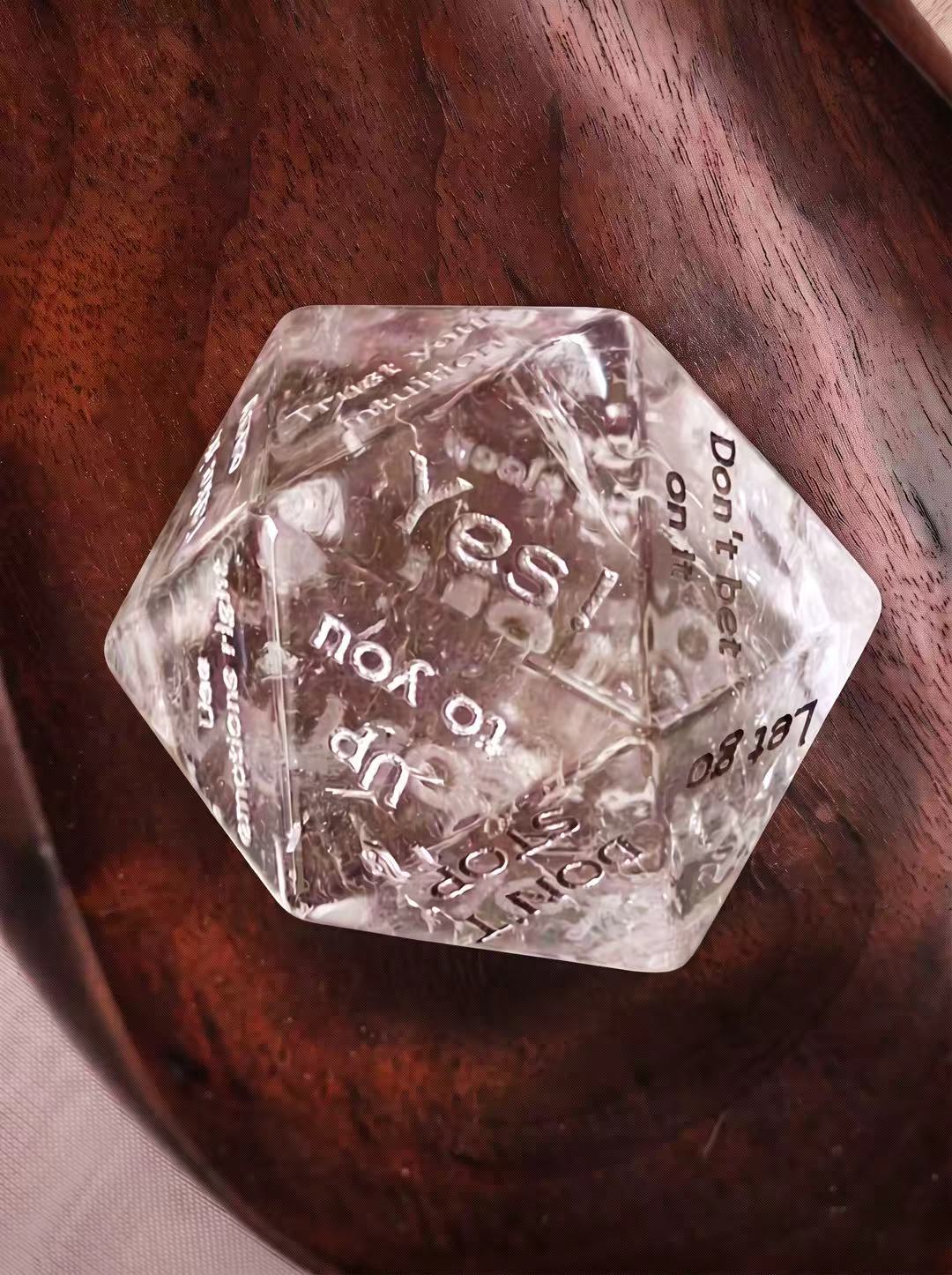 Dodecahedron Fancy Cut Clear Quartz  -Oracle Dice Pro