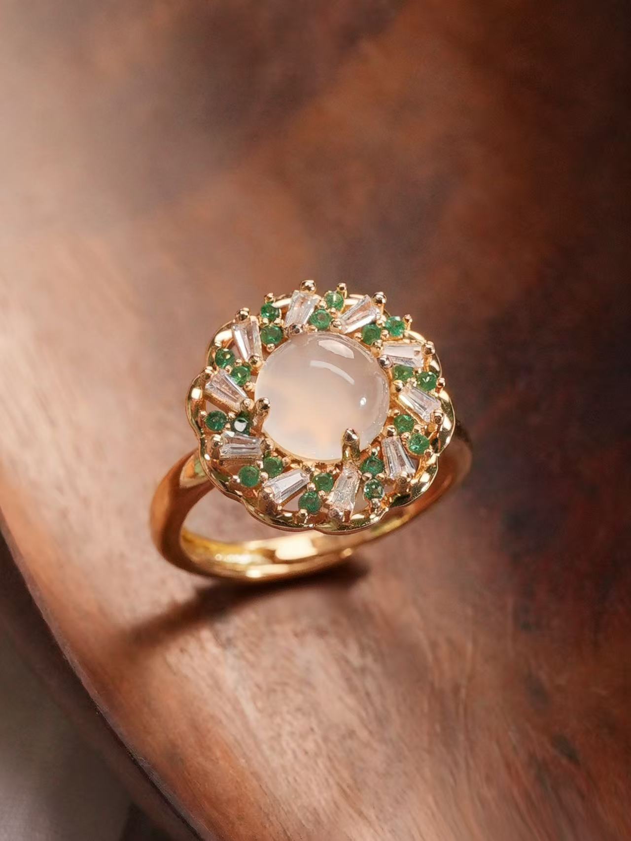 Chalcedony Ring/Necklace - Rotating Dance Series