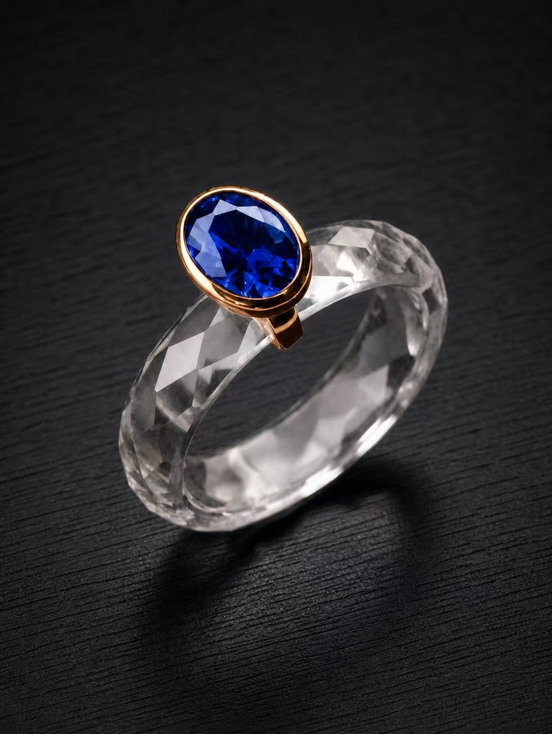 White Sapphire+Ruby/Sapphire/Emerald-PRO 360-Degree Faceted Ring