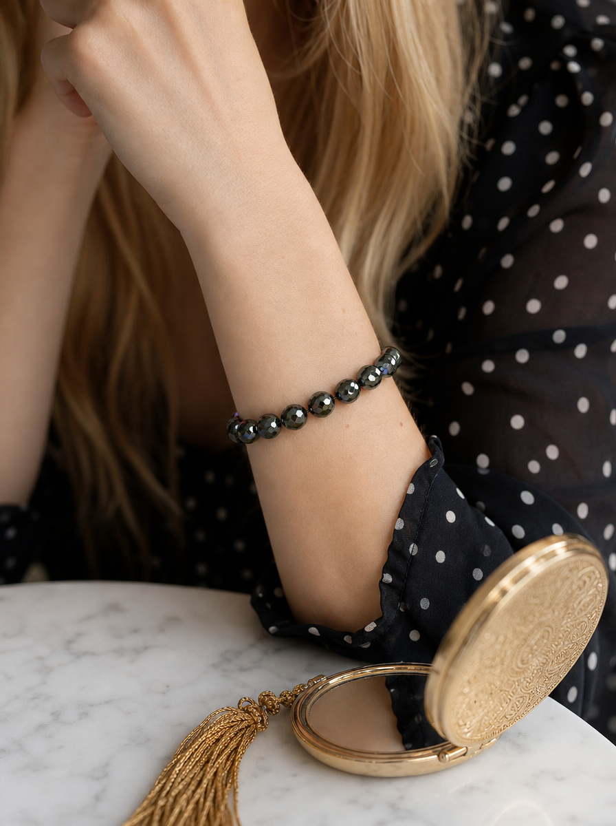 Fancy Brilliant Cut Moissanite Bracelet - Dark Green