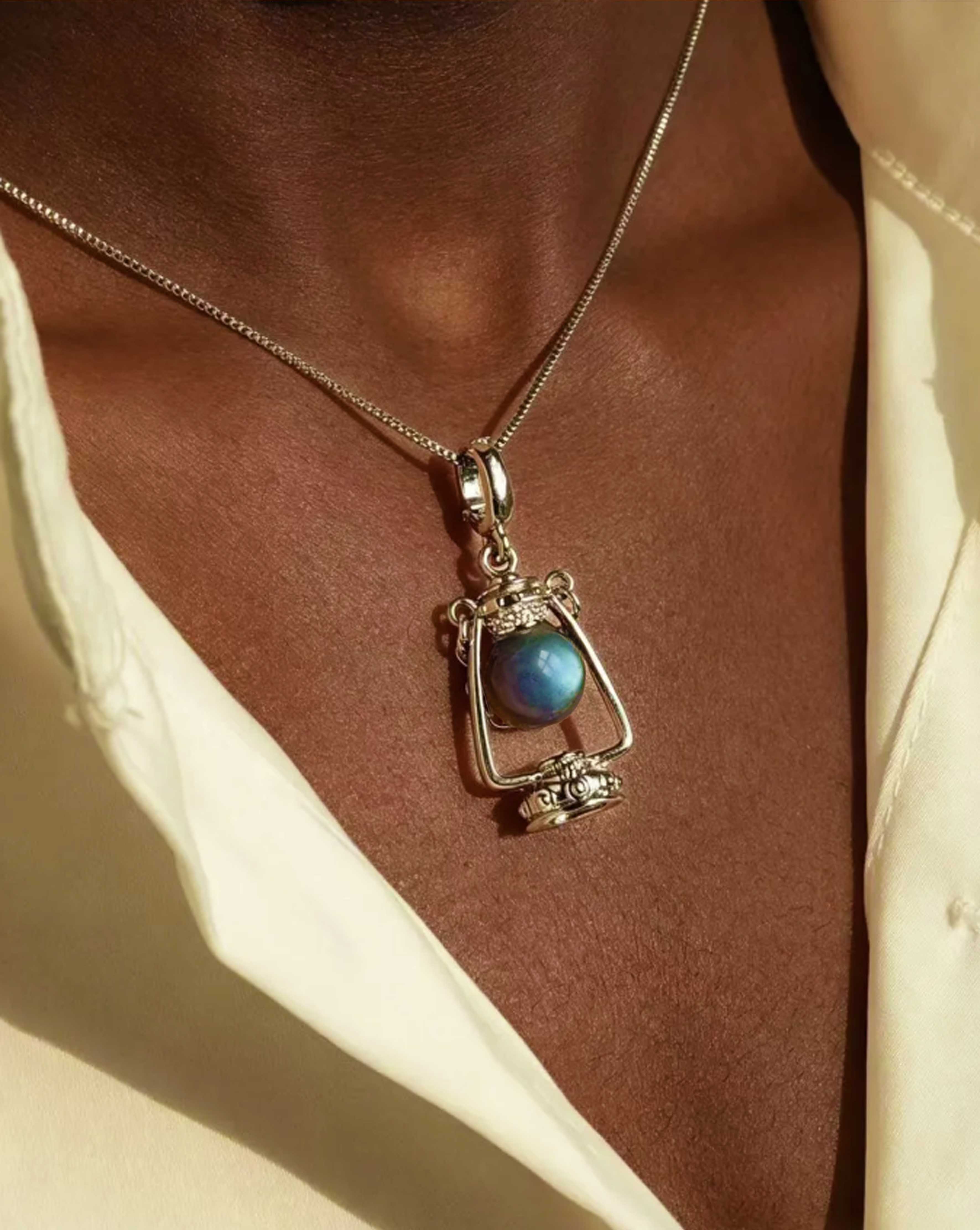Enchanted Lantern - Silver Grey Moonstone