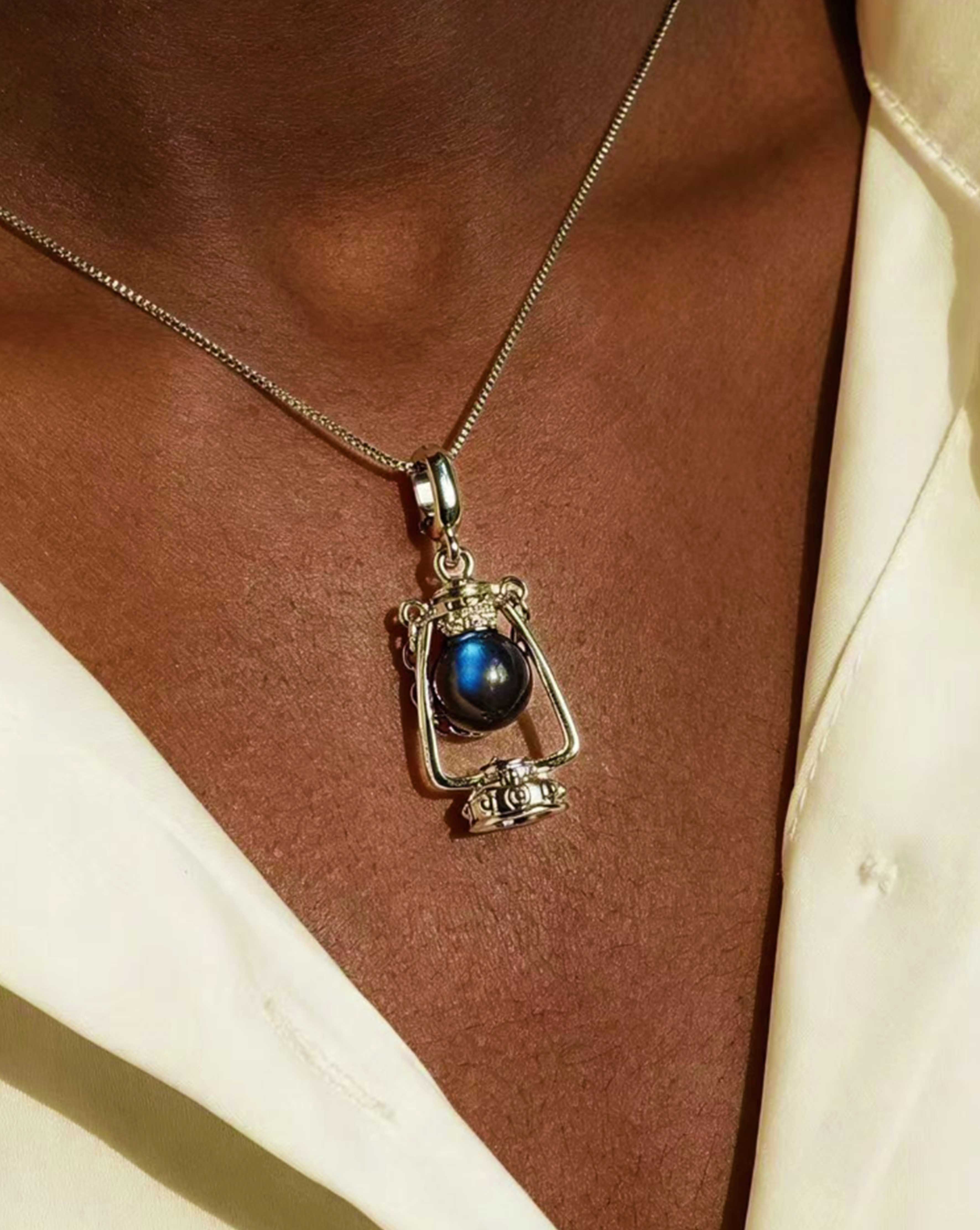 Enchanted Lantern - Blue Grey Moonstone