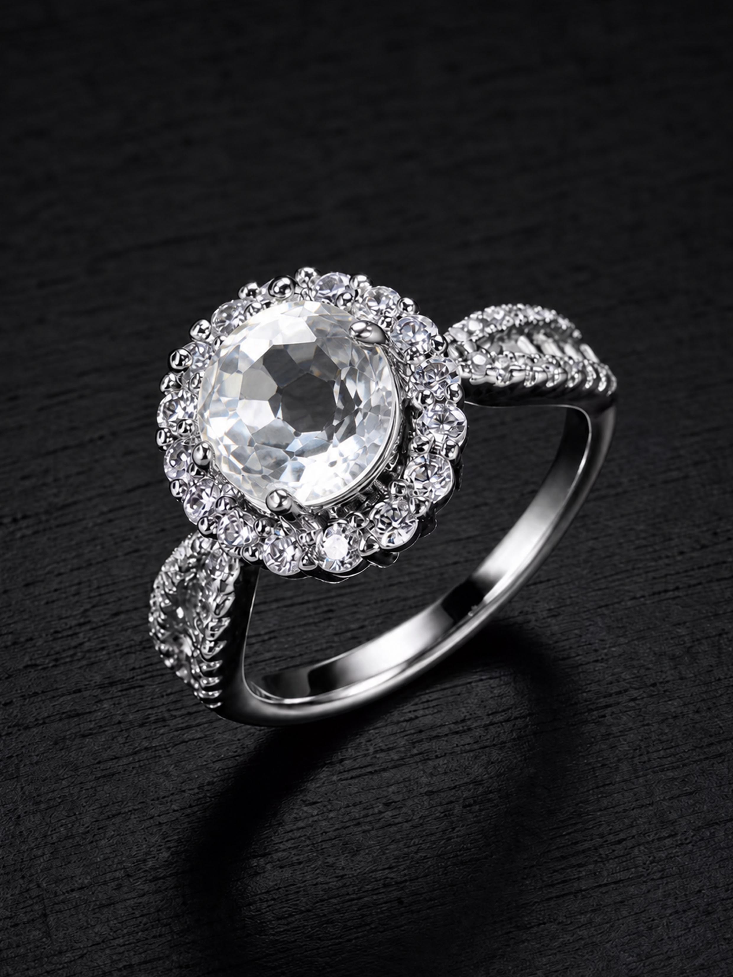 Clear Quartz-Oval Brilliant Cut Ring-Sunlit Purity