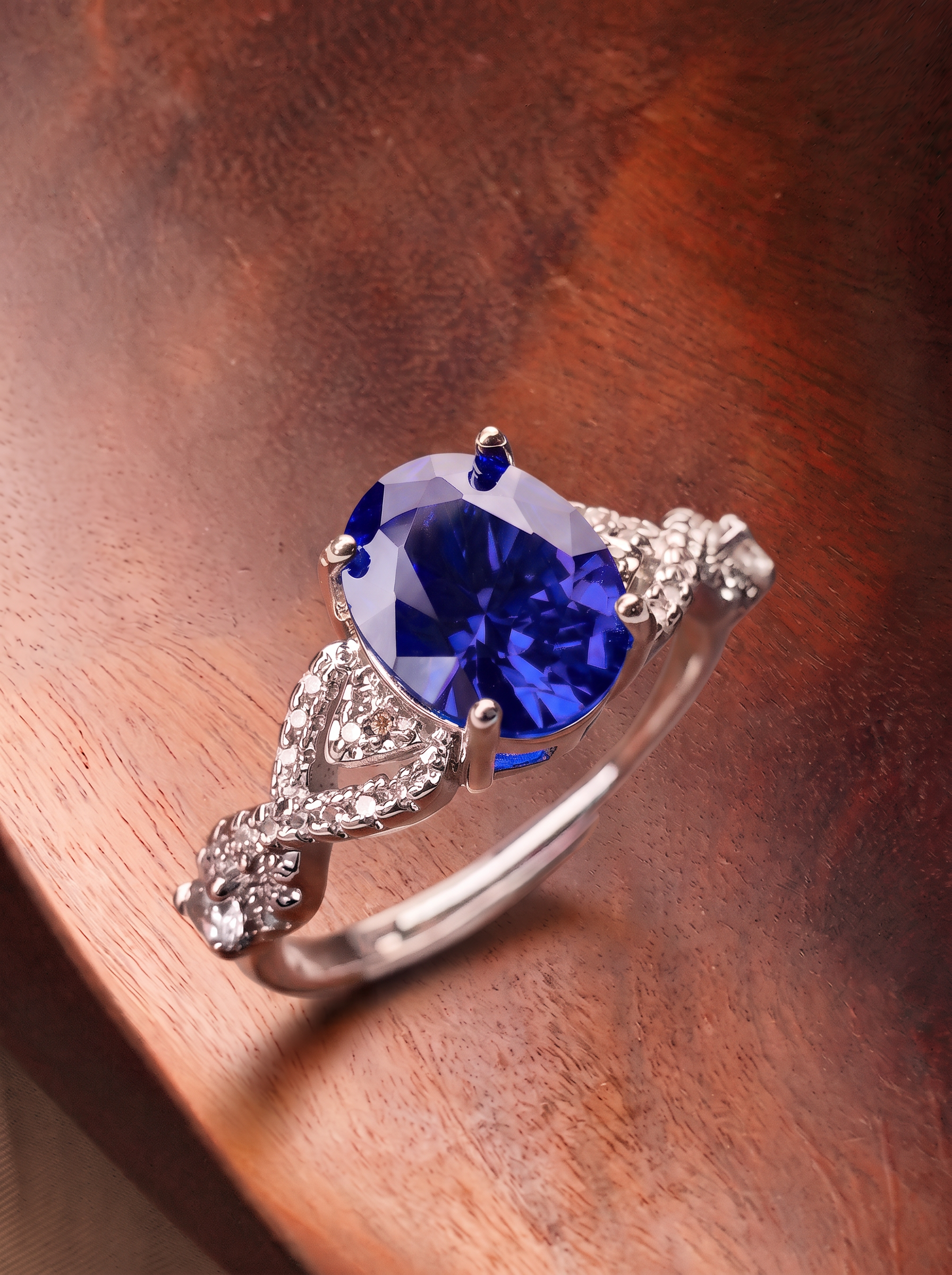 Oval Brilliant Cut Sapphire/Ruby Ring - Gleam Vine