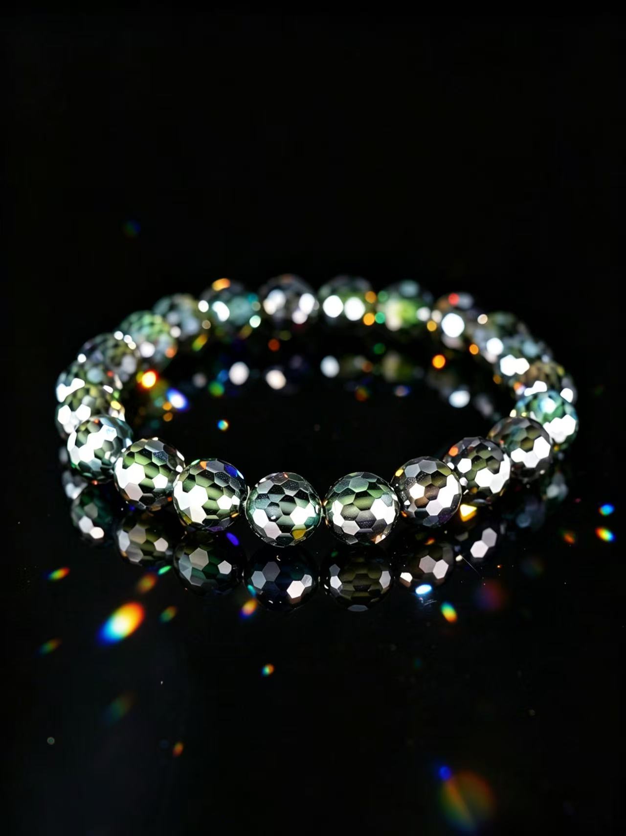 Fancy Brilliant Cut Moissanite Bracelet - Dark Green