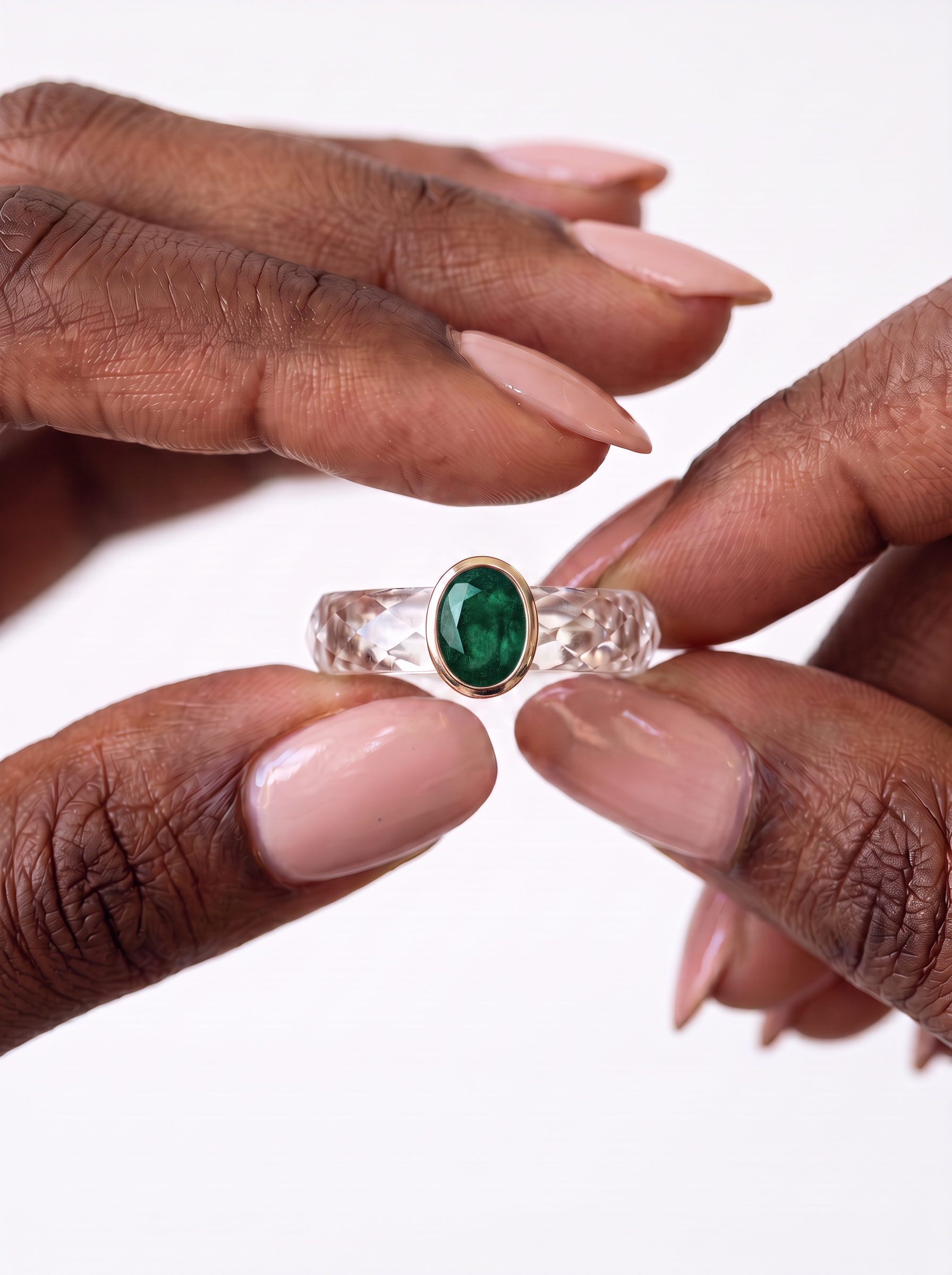 PRO 360-Degree Faceted White Sapphire Ring