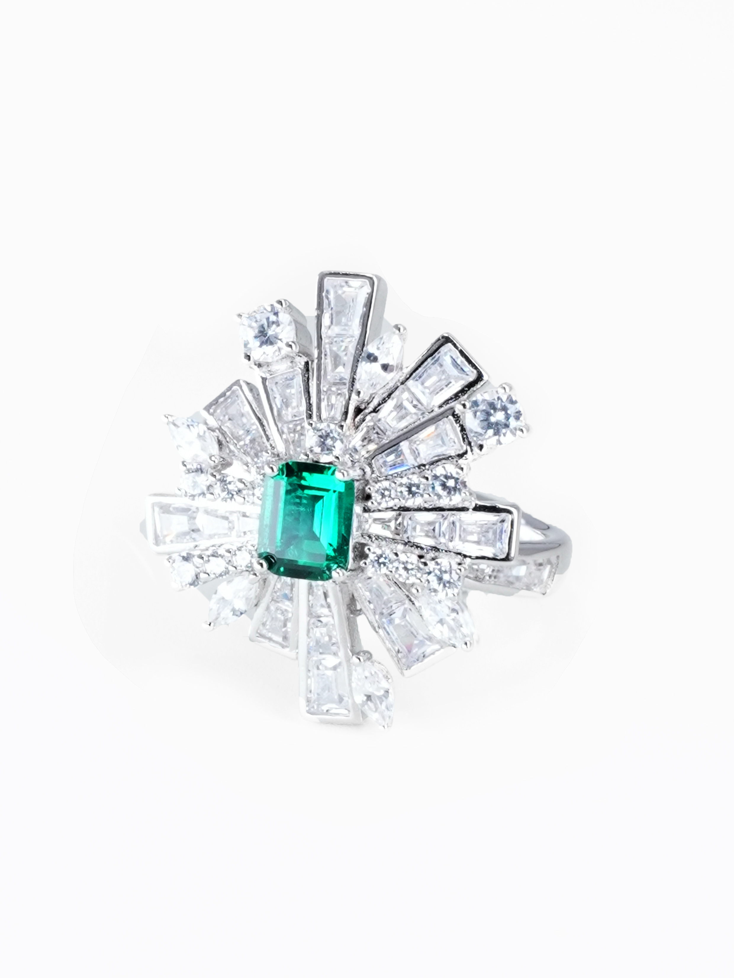 Green Glow Star Shine Ring - Emerald