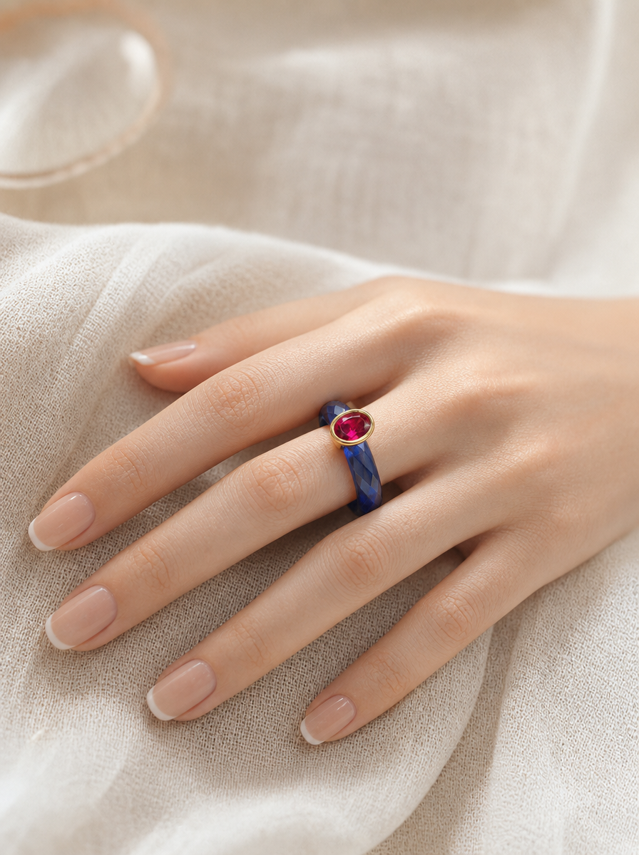 PRO 360-Degree Faceted Ryoal Sapphire Ring