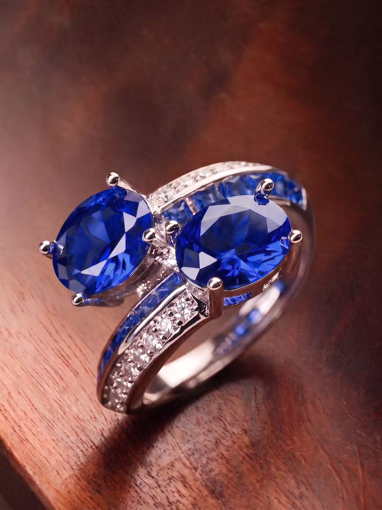 Oval Double Ruby Ring - Twin Flame Glow