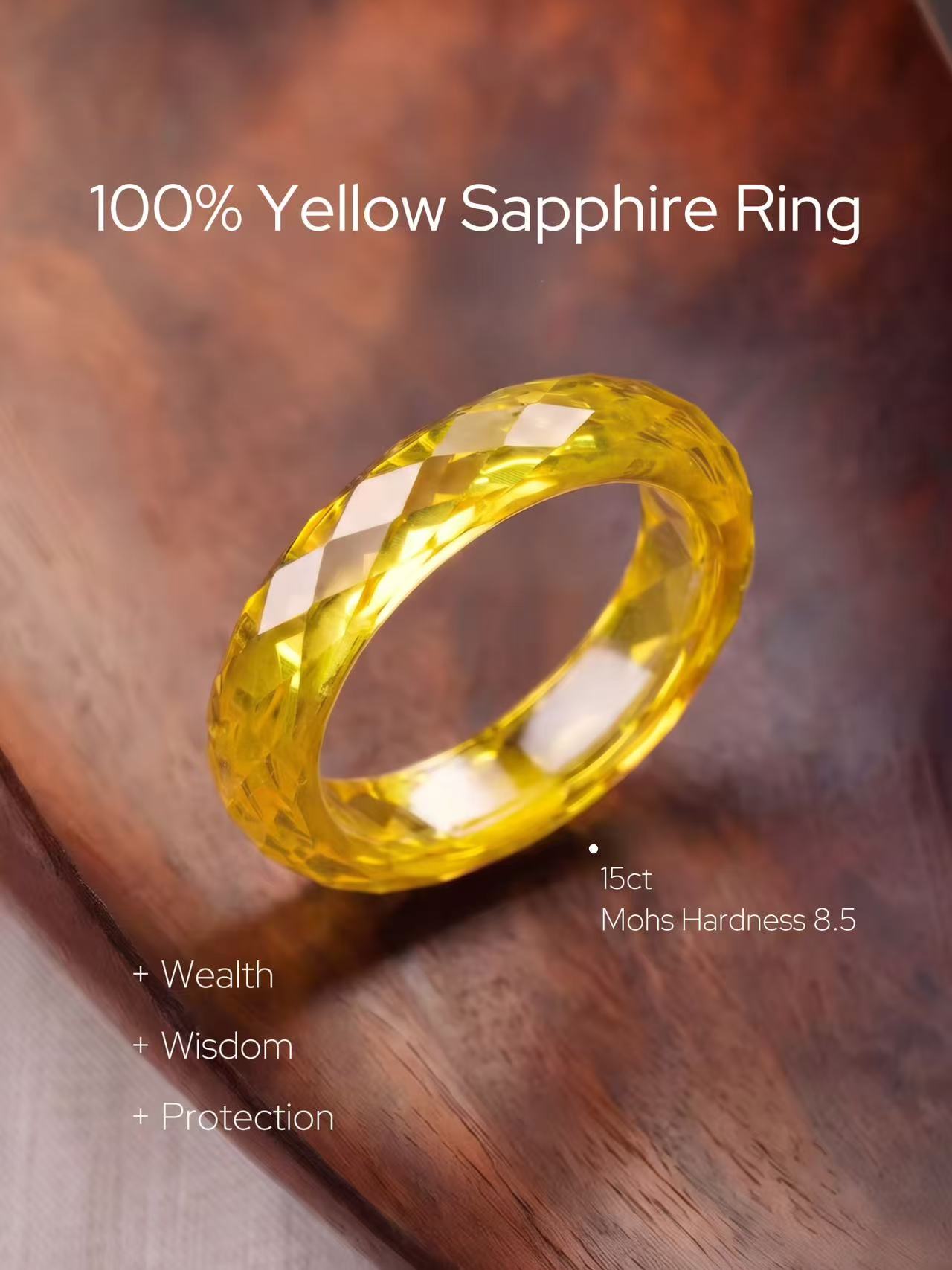 360-Degree Faceted Yellow Sapphire Ring