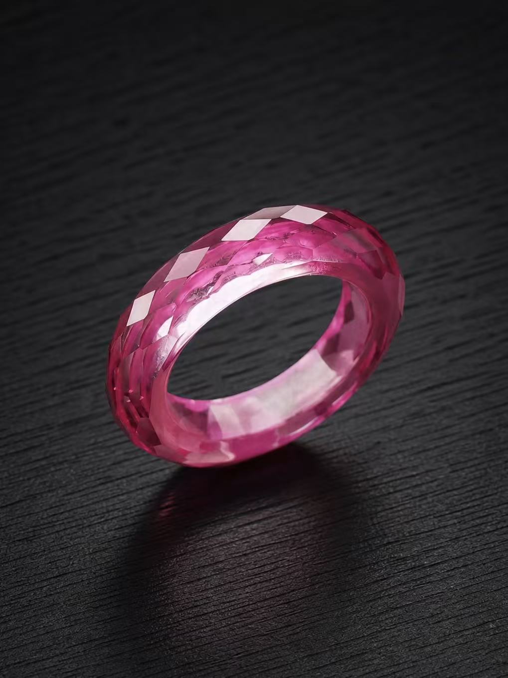 Padparadscha-360-Degree Faceted Ring