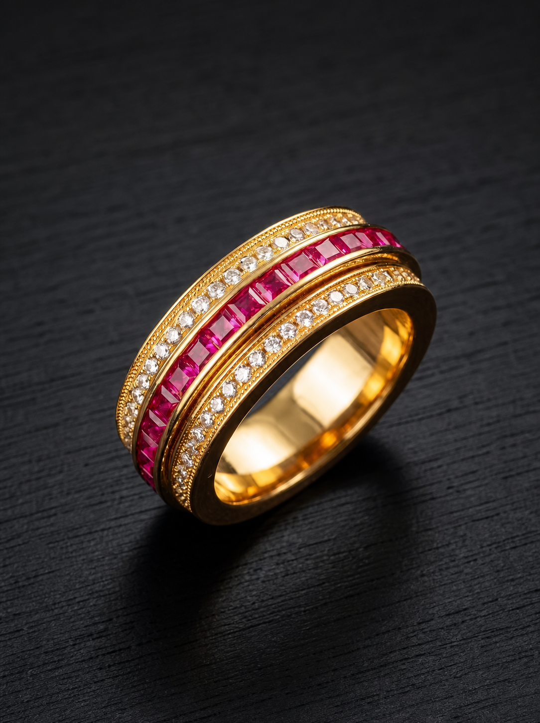 Ruby-Emerald Cut Ring - Vermeil Ode