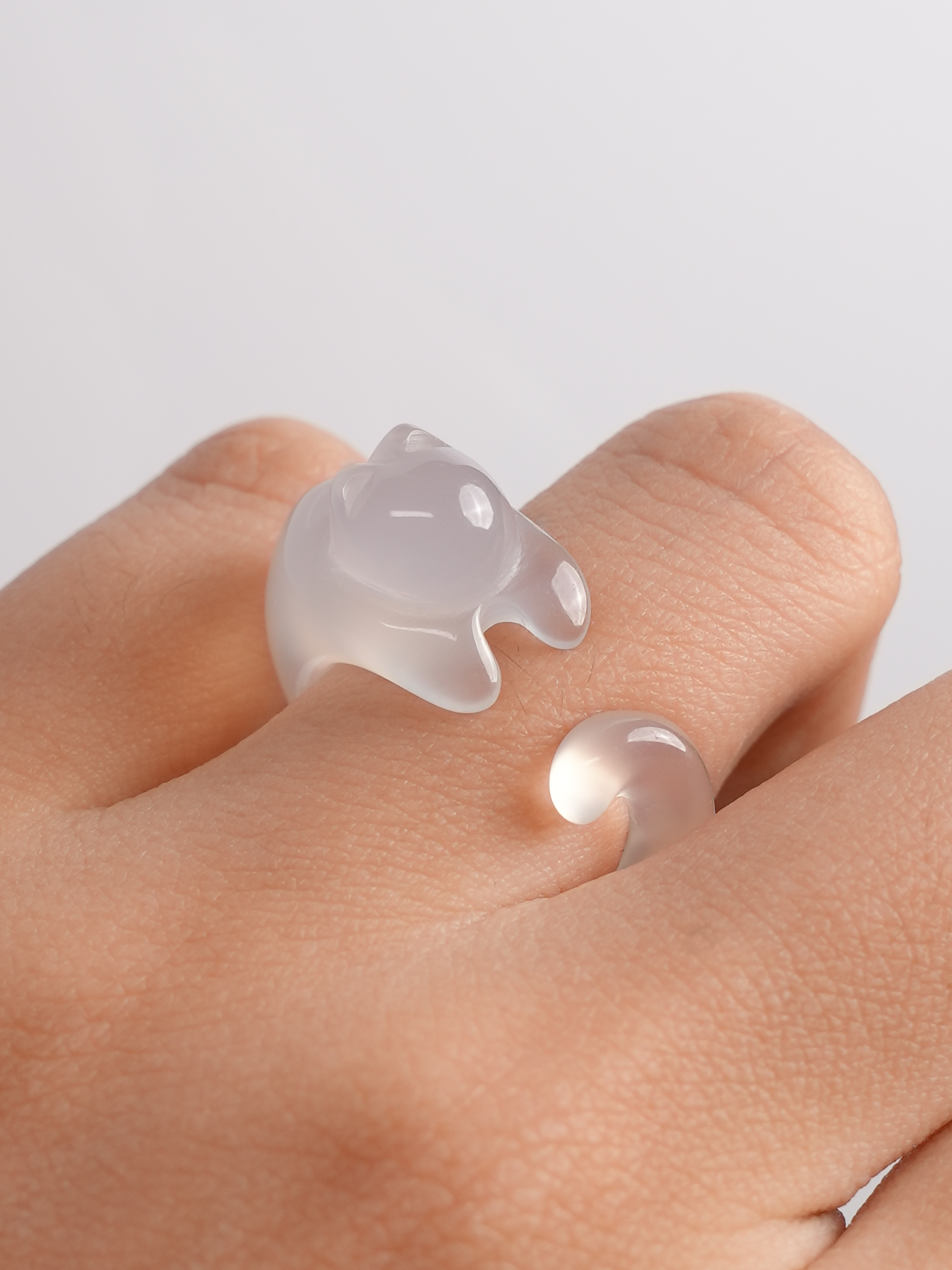 Fancy Cut Onyx Cat Ring